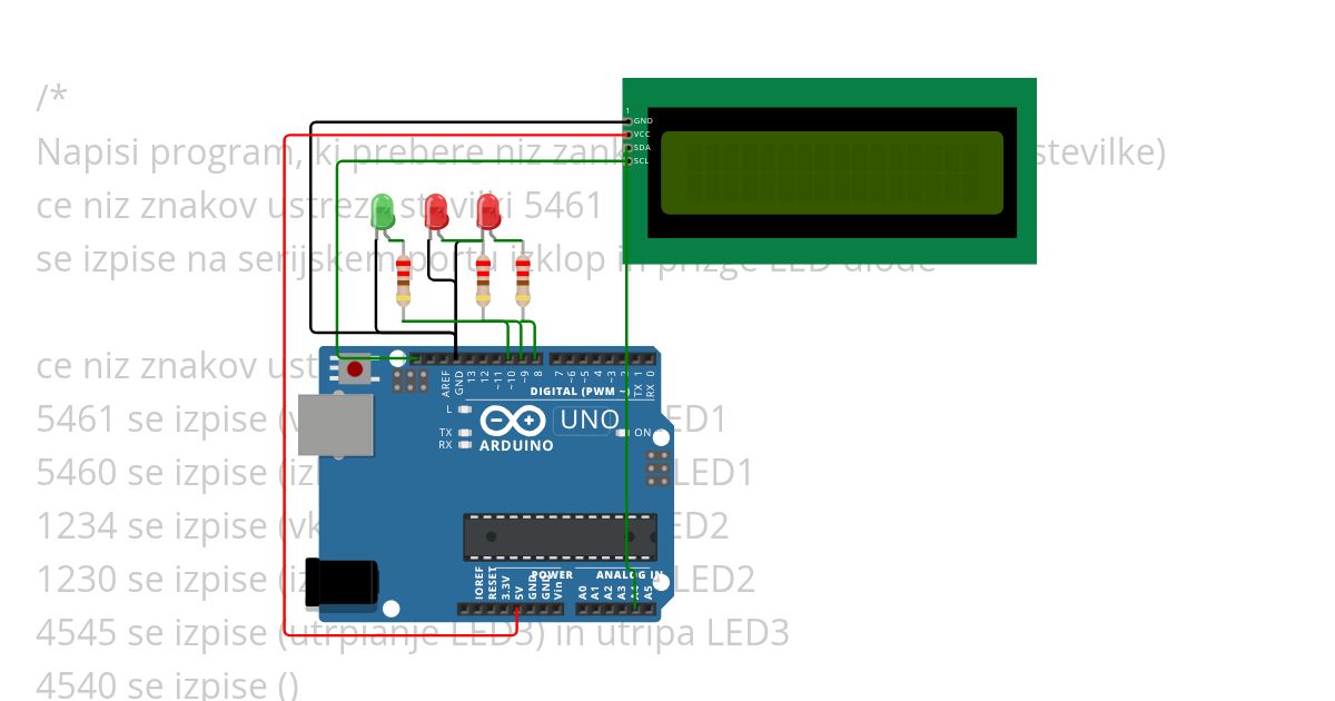 Serial Pin Code Time LCD simulation