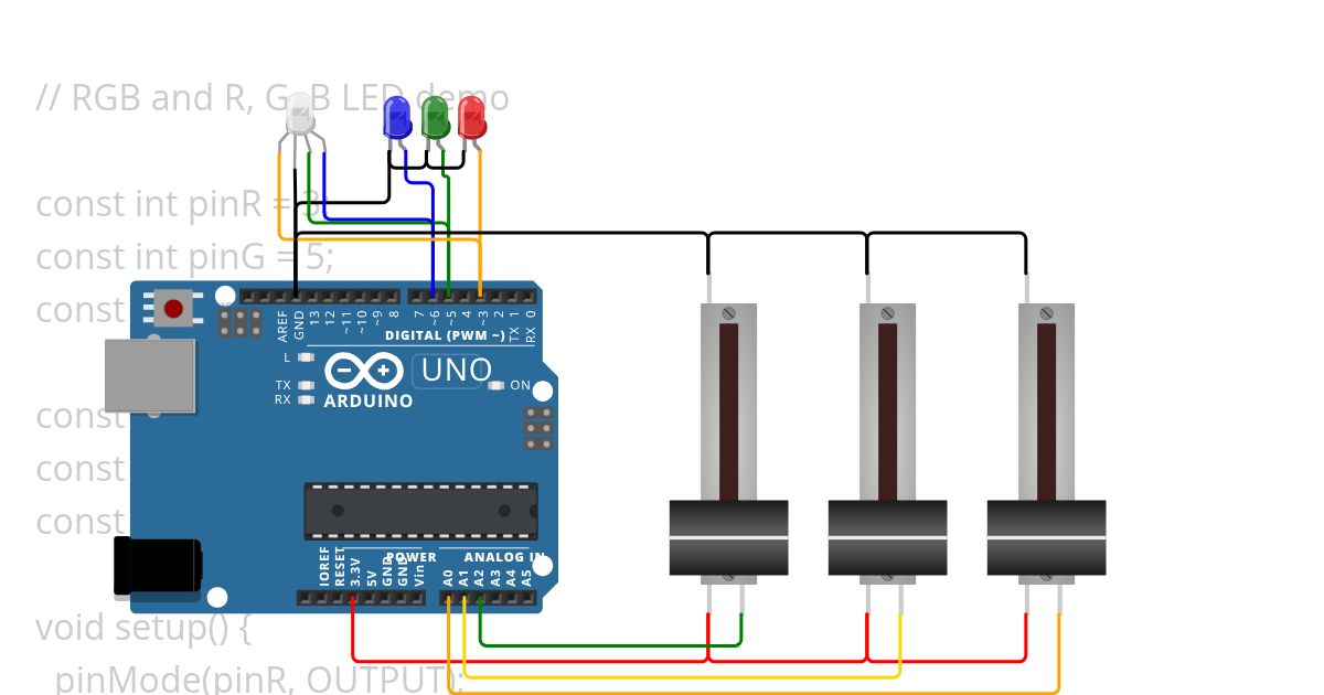 RGB LED with Potensio Slider - MySkill simulation