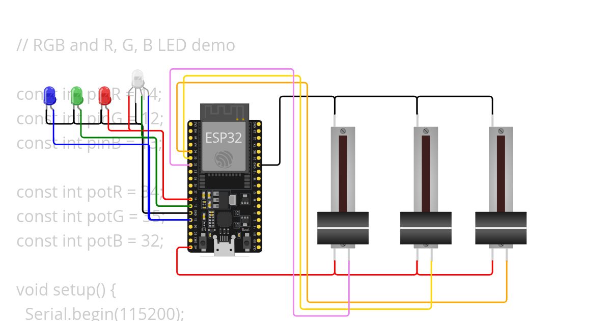 RGB LED with Potensio SIlder (ESP32) - MySkill simulation
