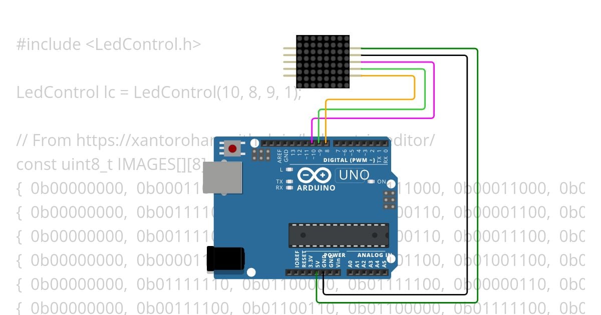 MAX 7219 : NUMBER SCROLL Copy simulation