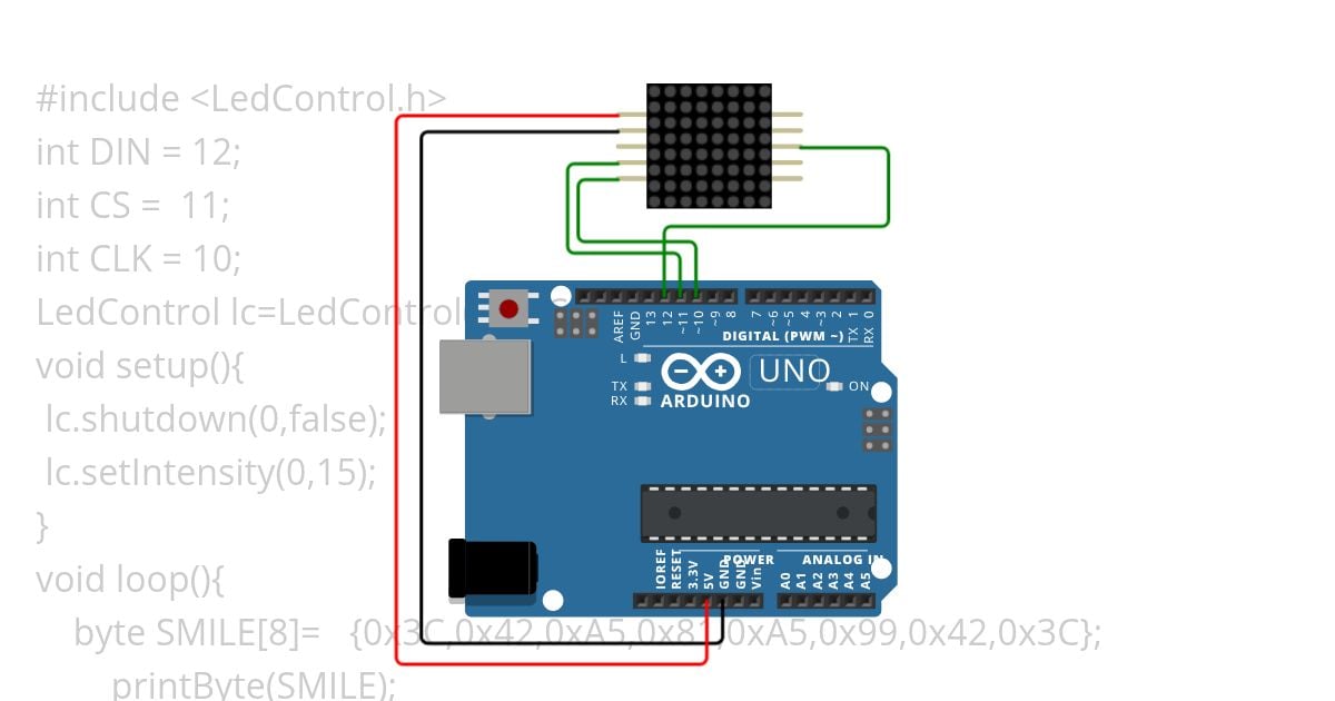 LED smile simulation