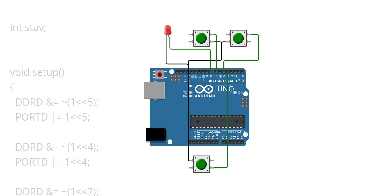 pin change interupt 1 isr simulation