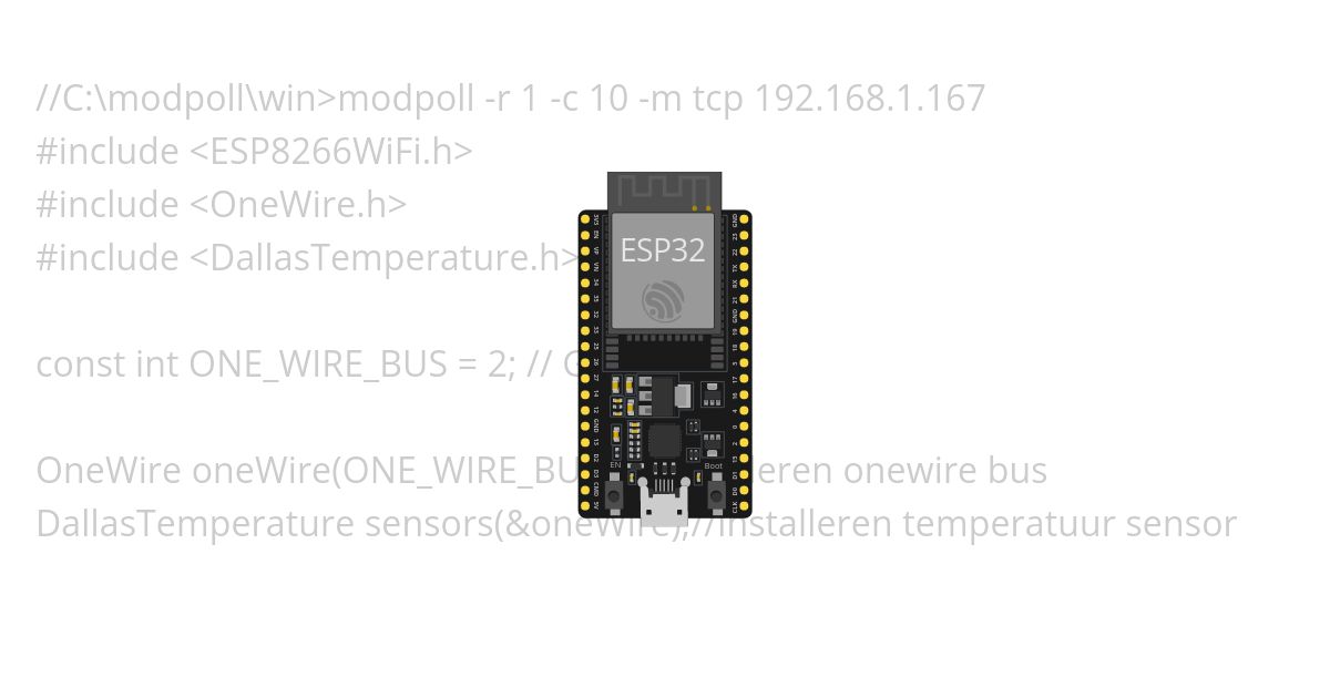 test modbus ds18b20 simulation