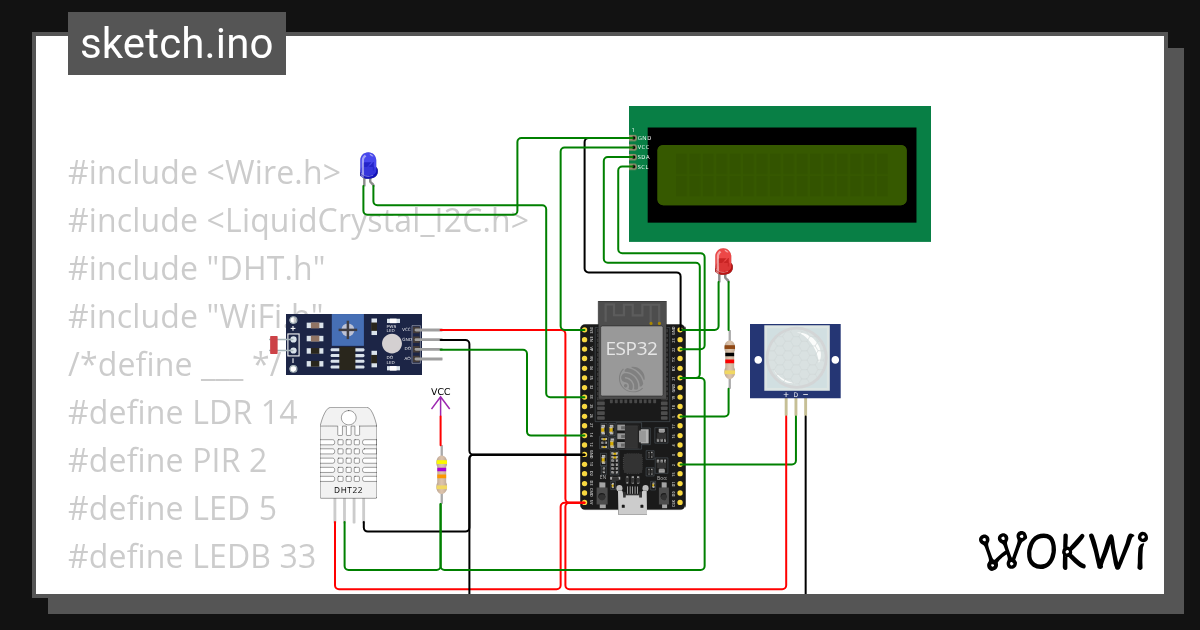 application 1 LCD - Wokwi ESP32, STM32, Arduino Simulator