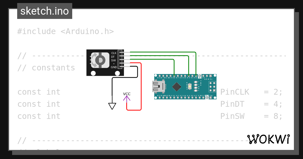 Rotaryenco wokwi esp32 stm32 arduino simulator