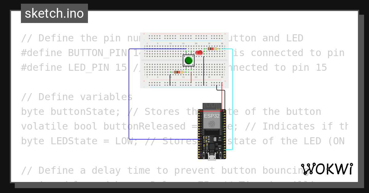 Practical 6.2 – debouncing an interrupt in the ISR - Wokwi ESP32, STM32 ...