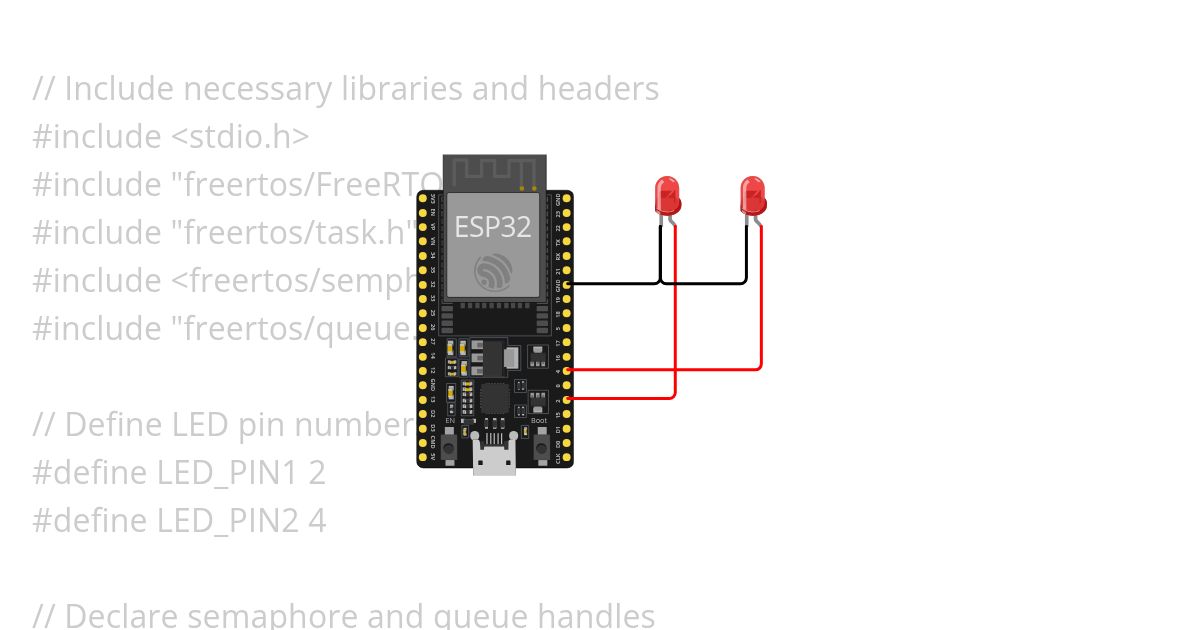 FreeRTOS Semaphore and Queue simulation