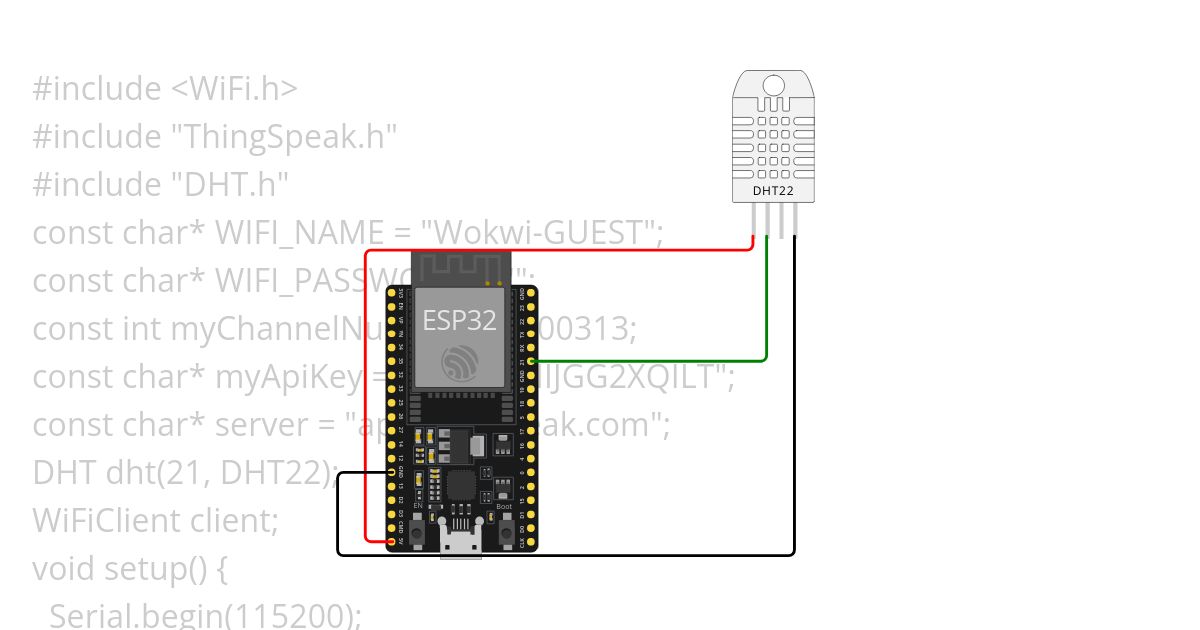 ThingSpeak DHT nodemcu simulation