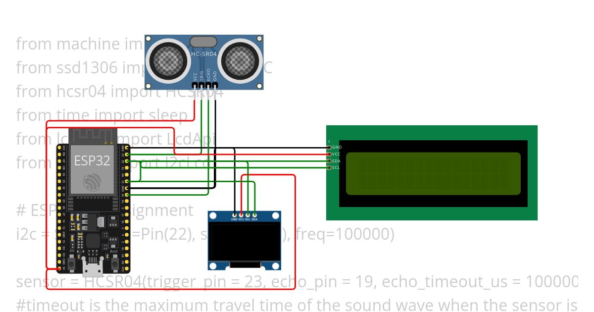 Ultrasonic Sensor microPython simulation