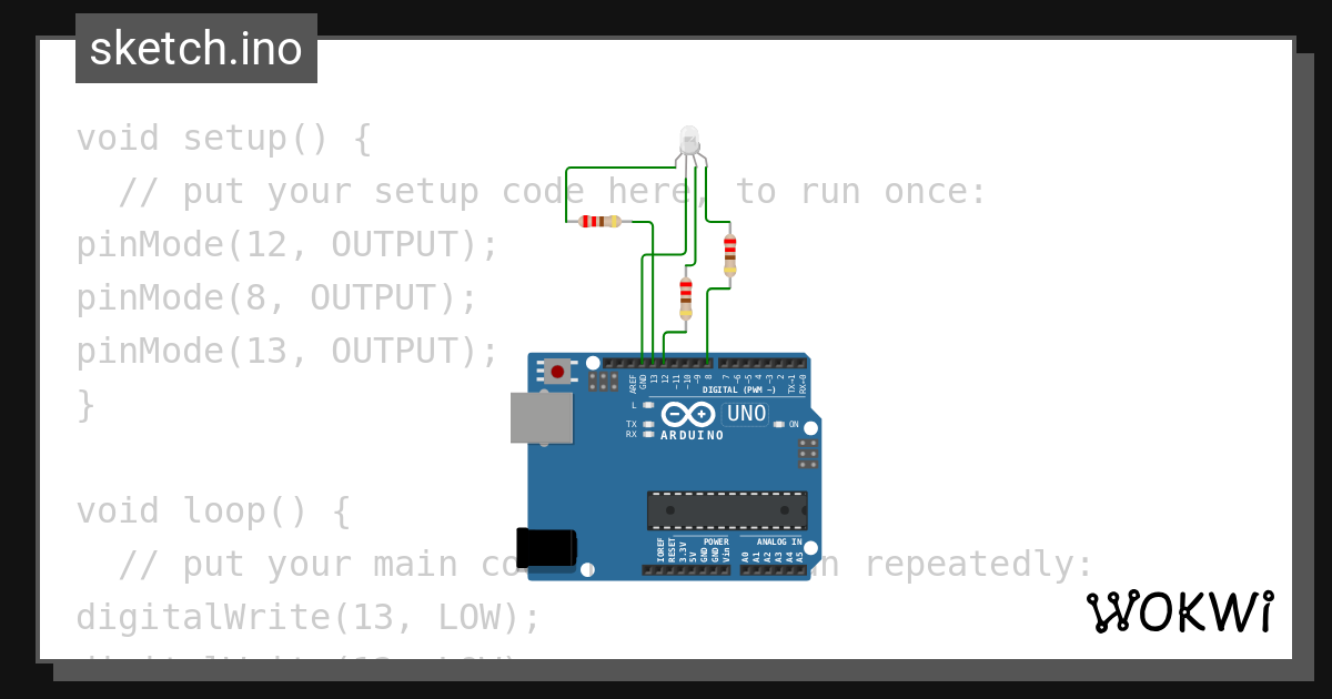Lgb led alle farben leuchten wokwi esp32 stm32 arduino simulator