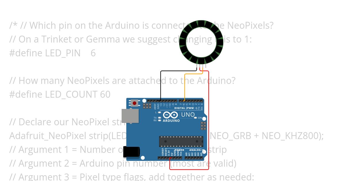 Arduino Uno - neopixel simulation