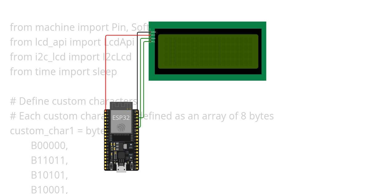 I2C LCD 16x2 simulation