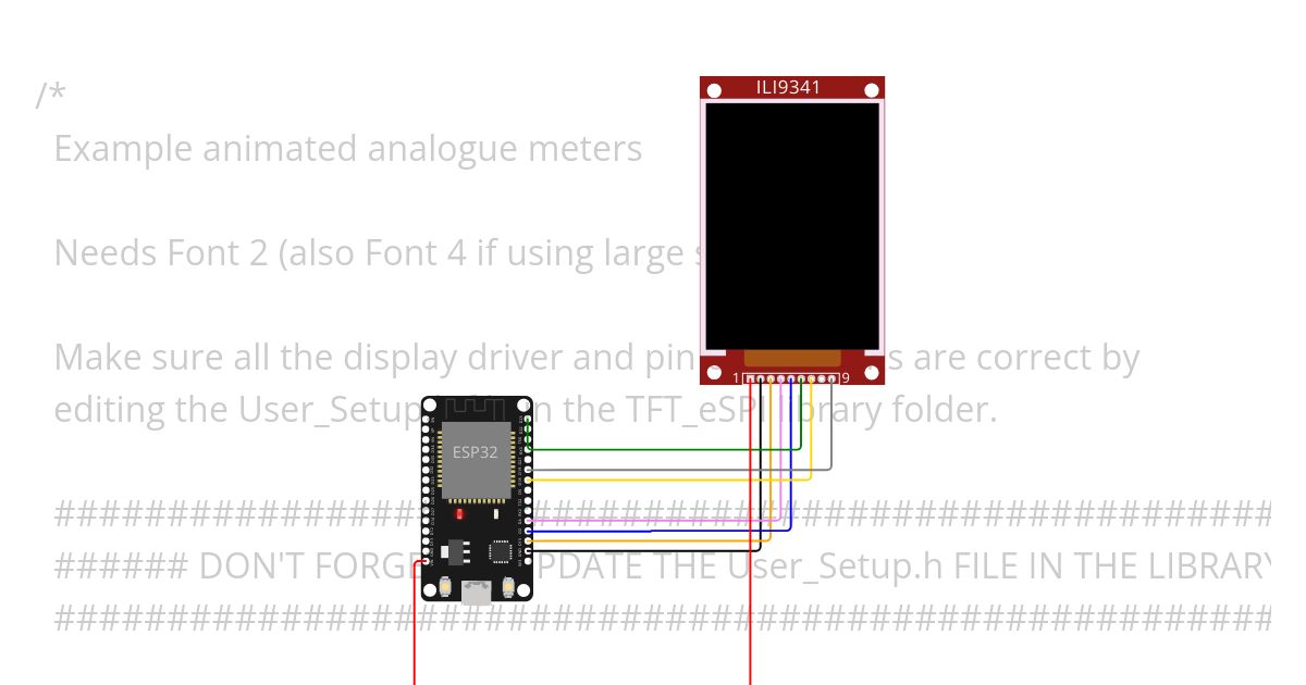 esp32 TFT eSPI 2.4.42 simulation