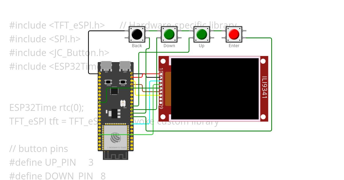 Golf interface ESP32-S3 simulation