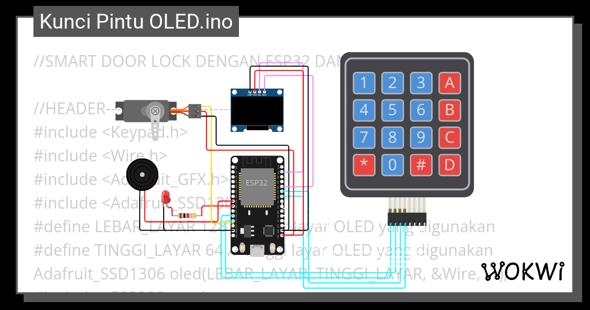 SMART DOOR LOCK DENGAN ESP32, KEYPAD DAN OLED Copy - Wokwi ESP32, STM32 ...