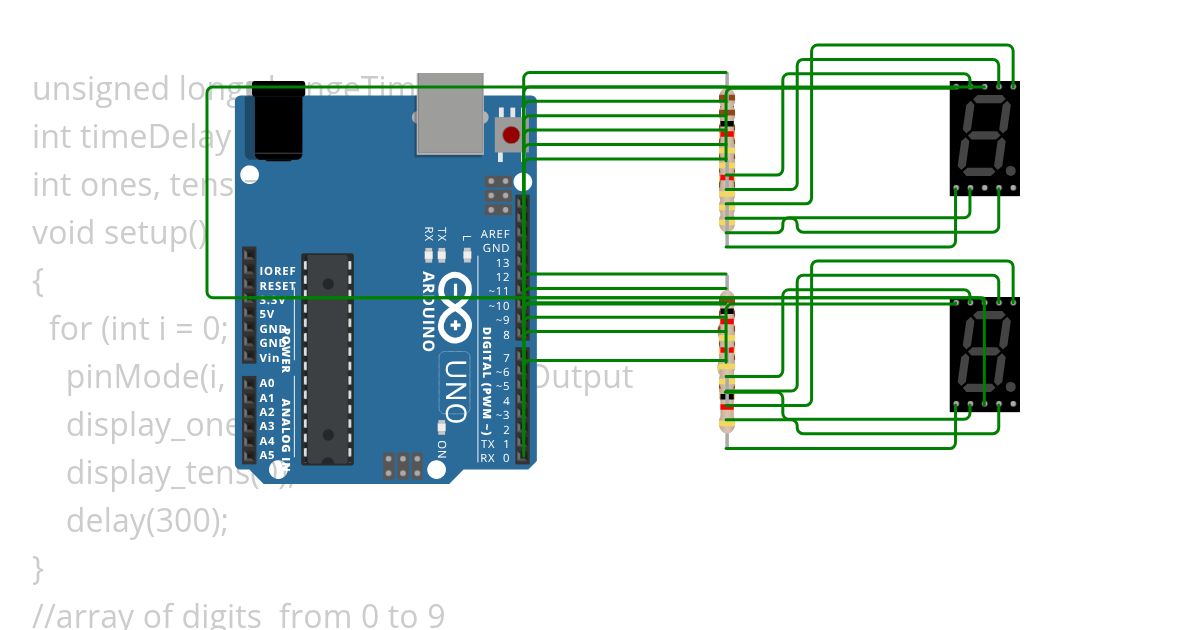 7 segmentni LED display Copy 0-9 simulation