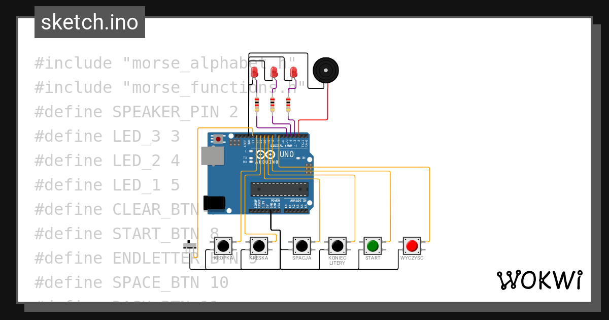 Morse_code_coder_decoder - Wokwi ESP32, STM32, Arduino Simulator