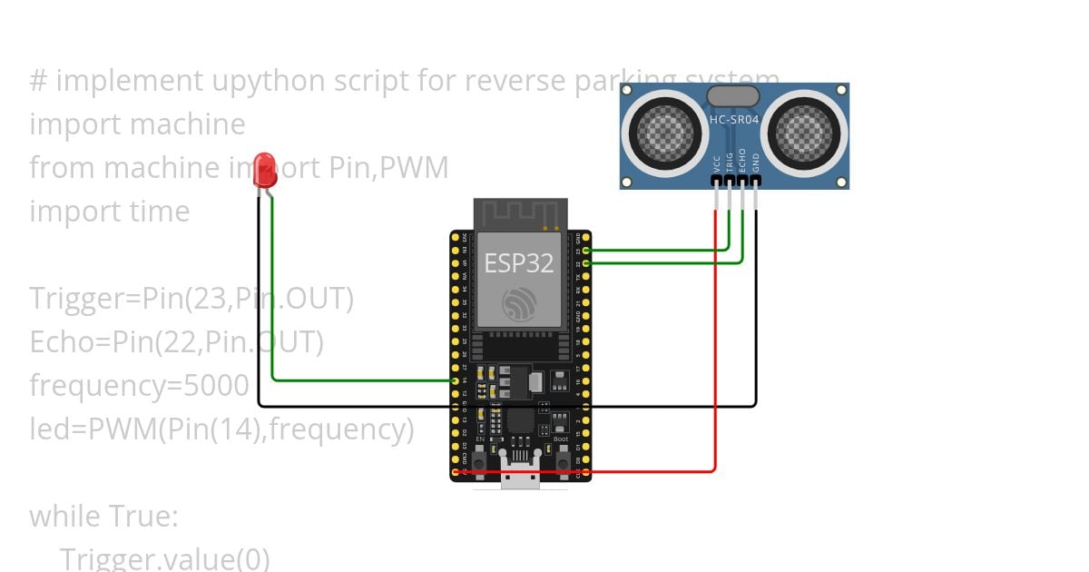 Ultrasonic and led simulation