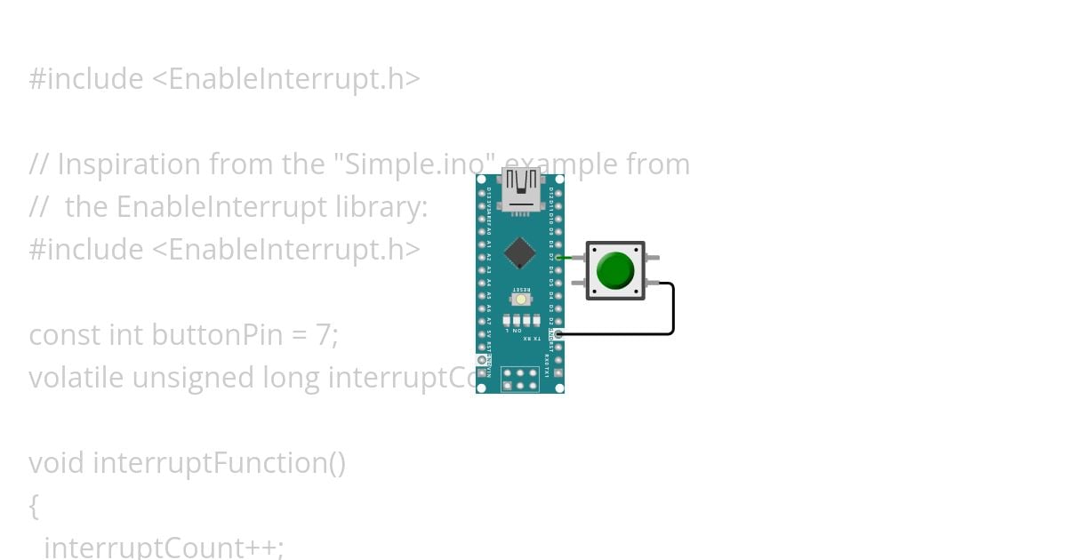 Pin Change Interrupt (PCINT) on a Arduino Nano simulation