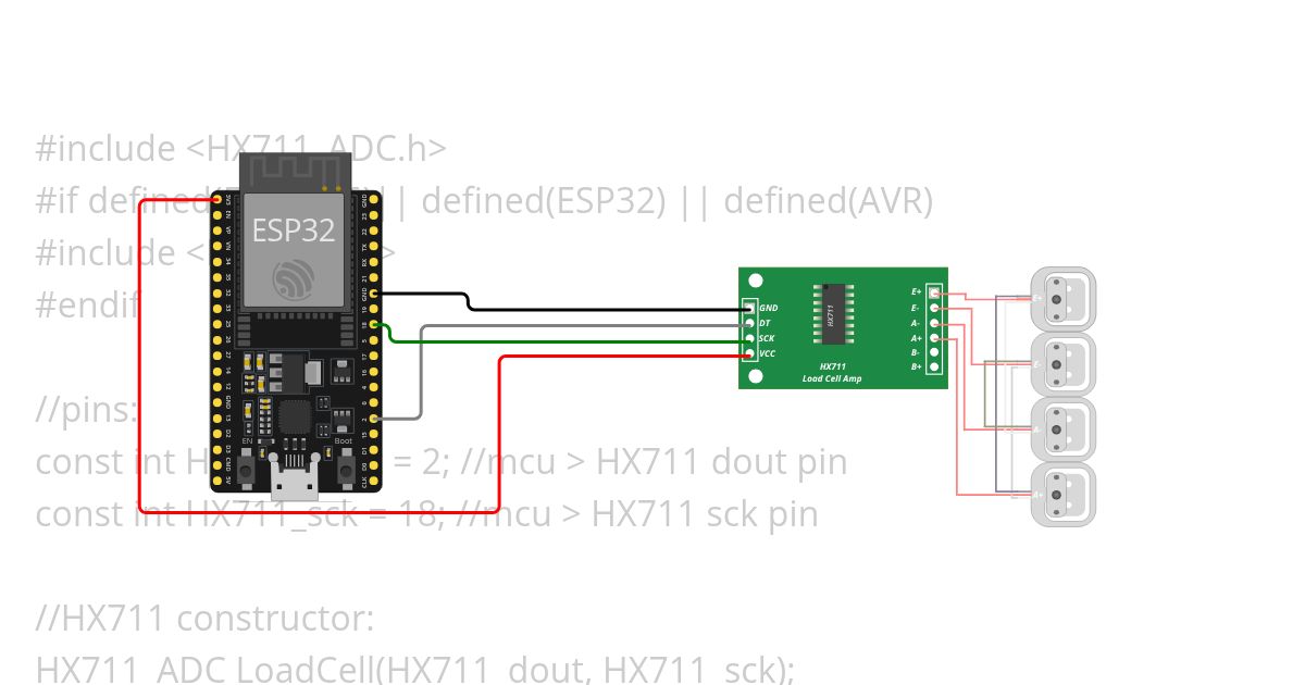 50 KG LOAD CELL, MQTT, ESP32, LCD Copy simulation