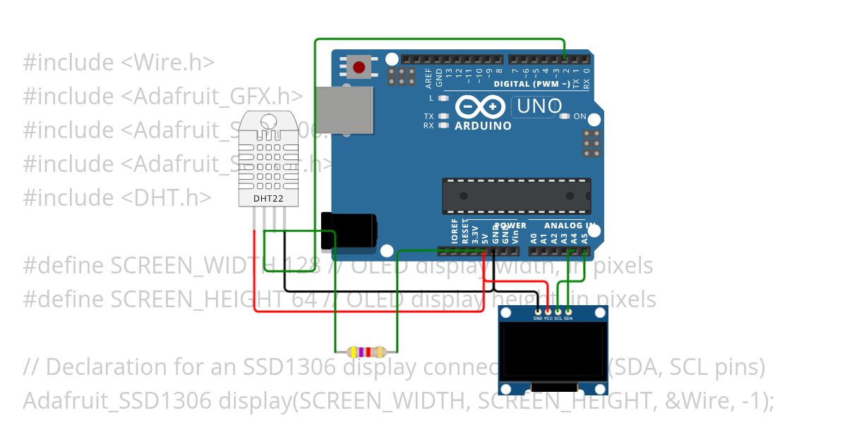 OLED_DHT sensor display simulation