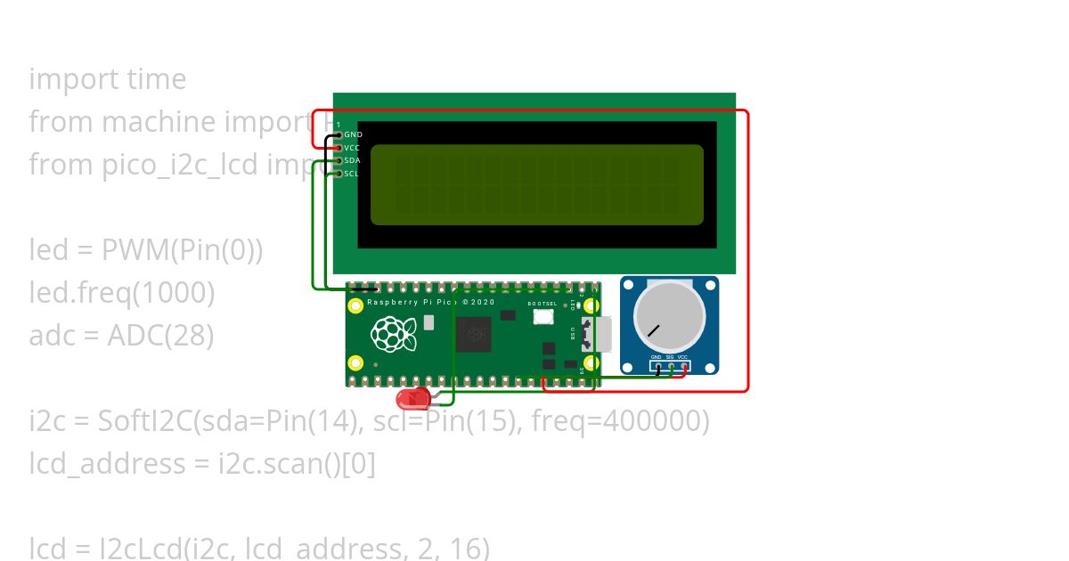 light intensity using potentiometer simulation