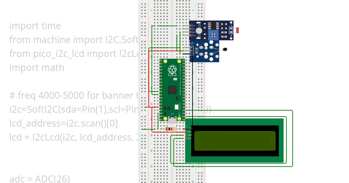 temp lux breadboard simulation