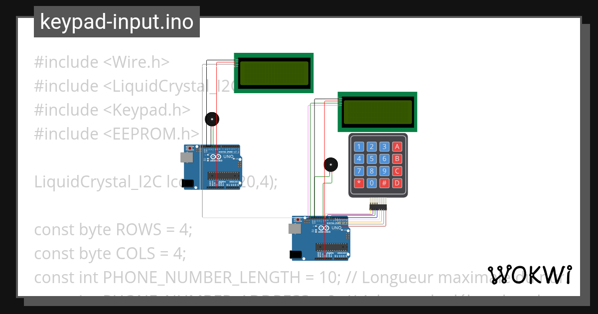 Keypad and LCD I2C with Arduino UNO Copy (10) - Wokwi ESP32, STM32 ...