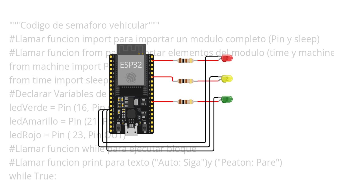 Código de semaforo veihicular  simulation