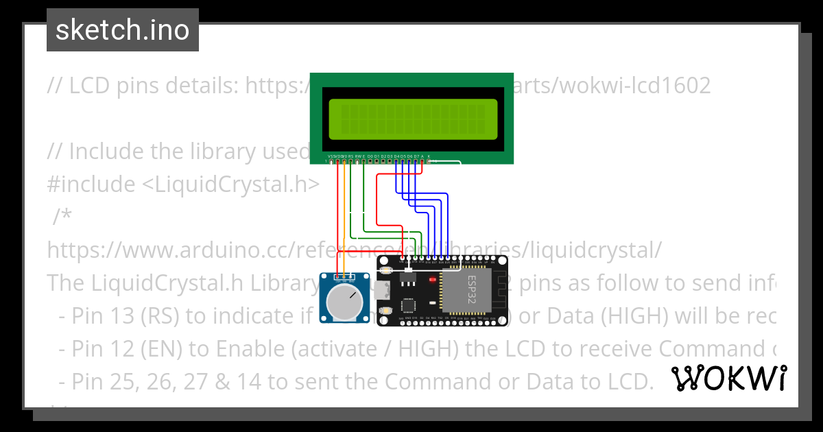 Lcd Text Wokwi Esp Stm Arduino Simulator