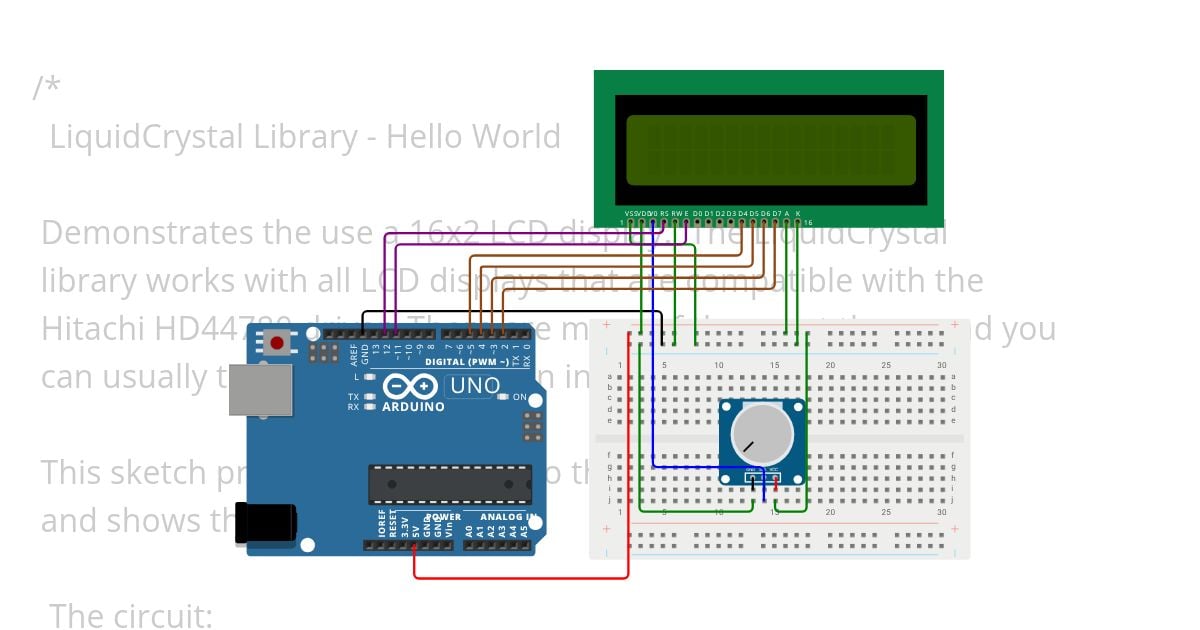 lcd connection simulation