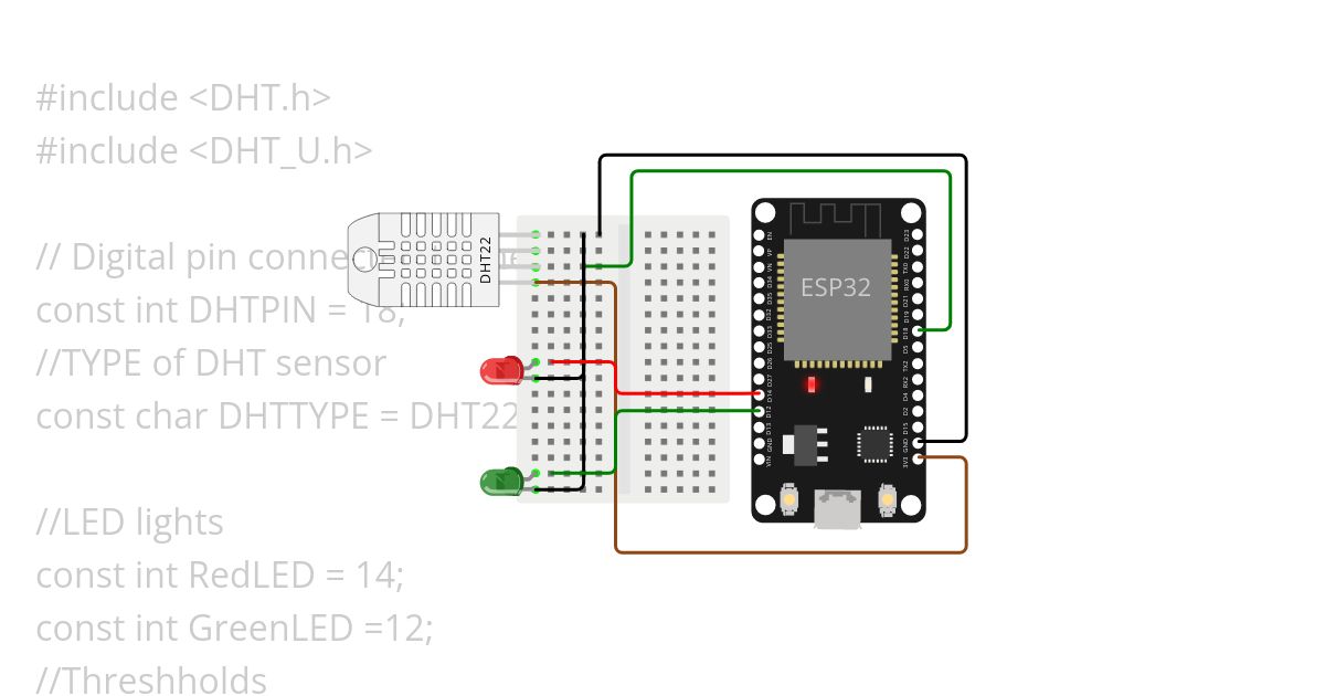 ESP32 Temperature and humidity sensor simulation