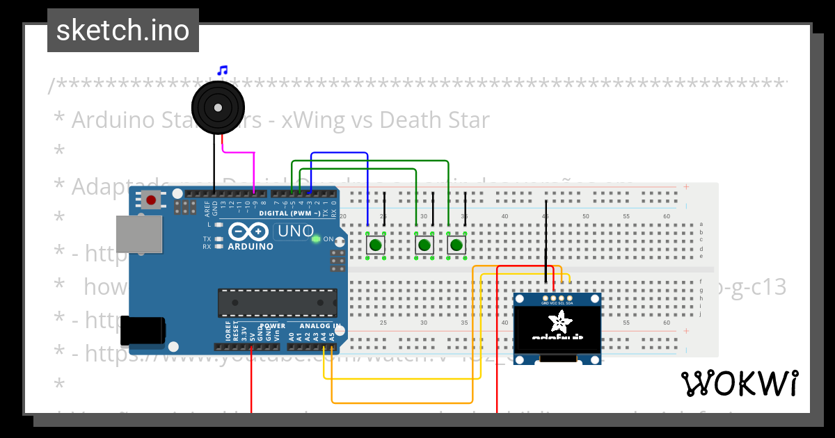 Star Wars game 1 - Wokwi ESP32, STM32, Arduino Simulator