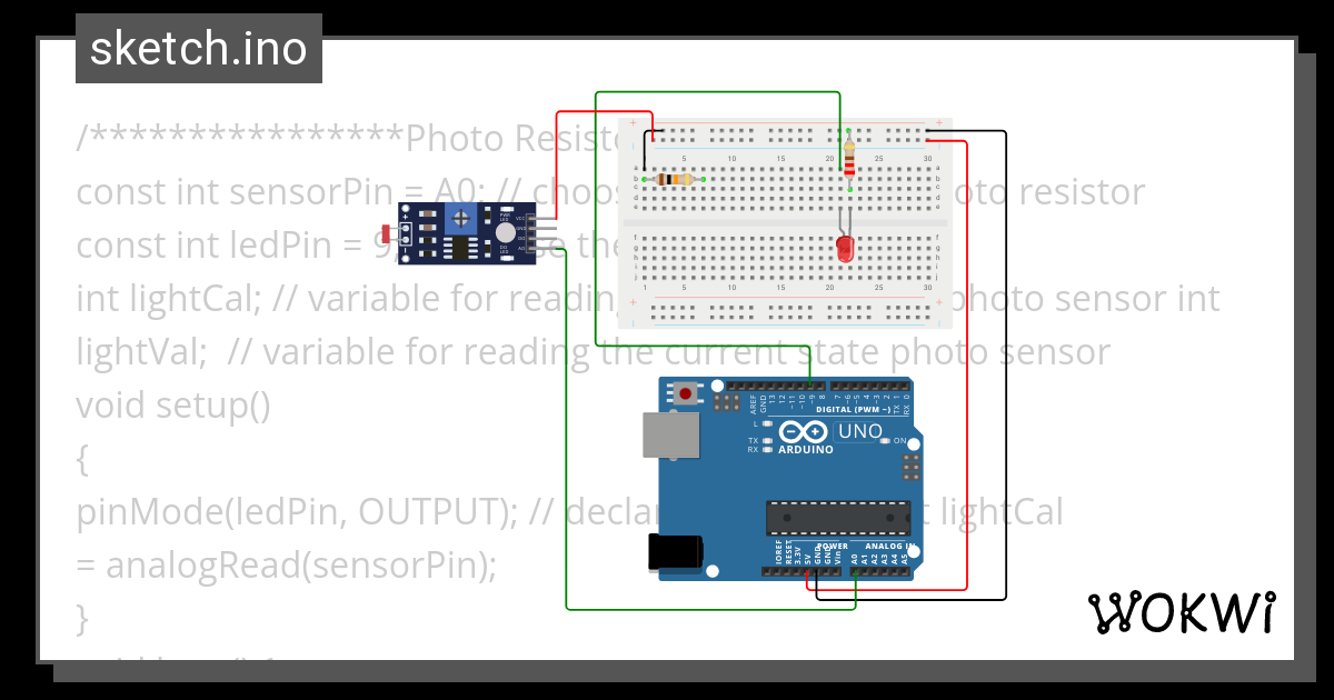 Smart lighting system using LDR and Arduino Uno - Wokwi ESP32, STM32 ...