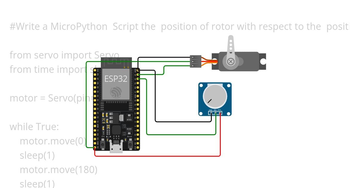 Servo, POT microPython  simulation