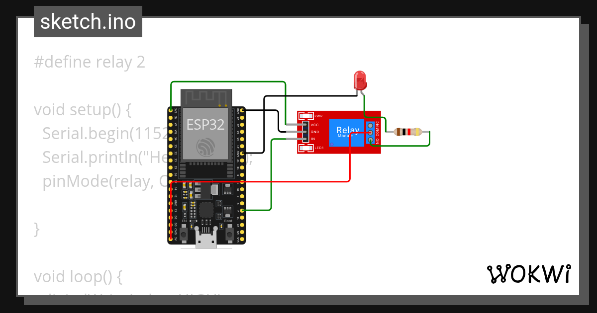 Relay Link Wokwi ESP32, STM32, Arduino Simulator