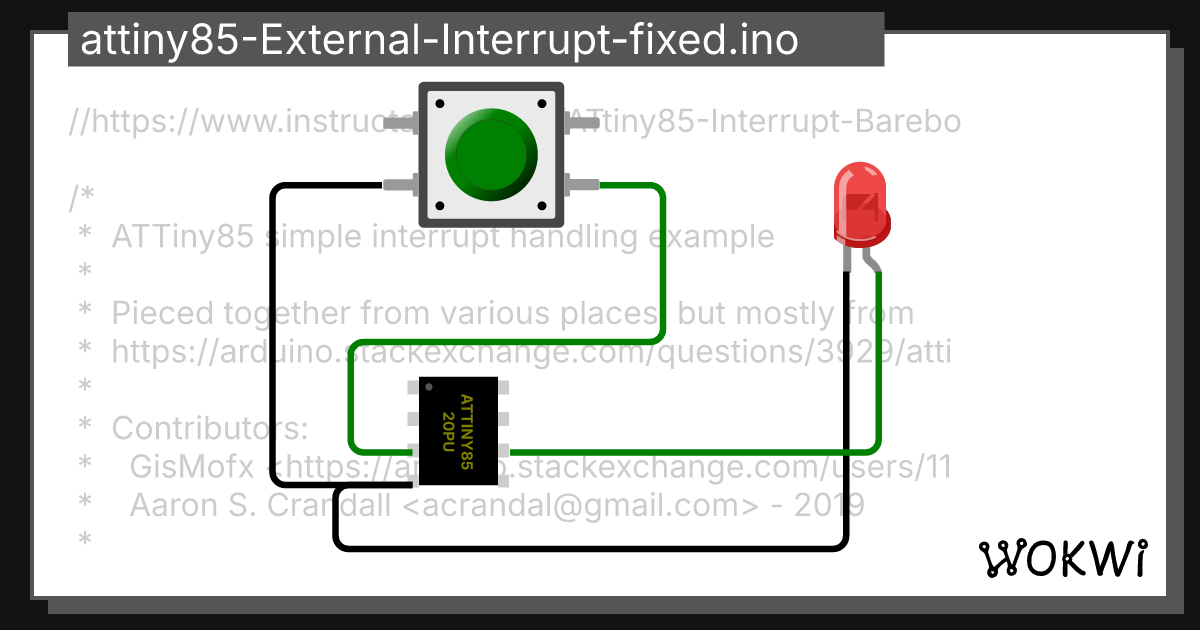 attiny85-External-Interrupt-fixed.ino Copy - Wokwi ESP32, STM32 ...