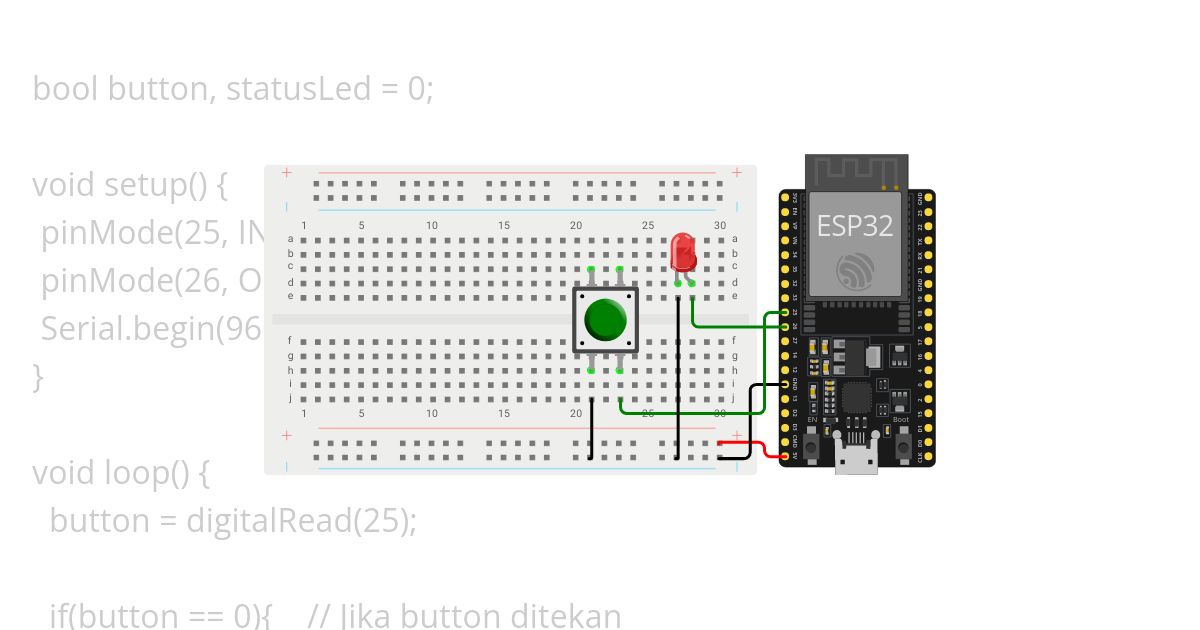 Push Button ESP32 simulation