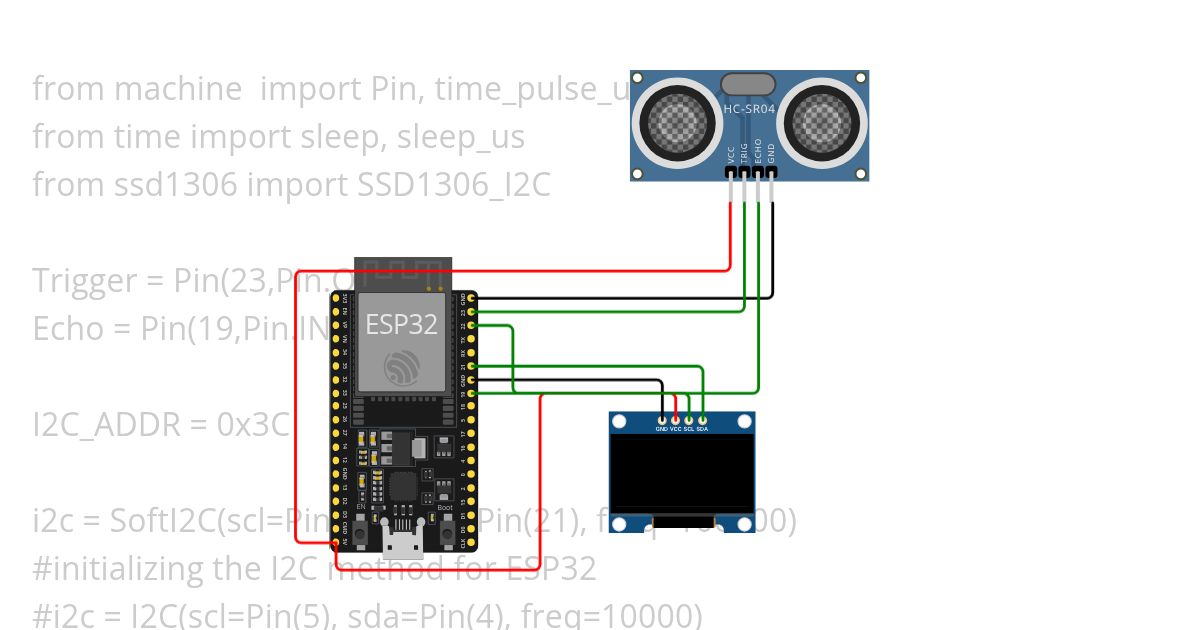 Ultrasonic sensor and oled simulation