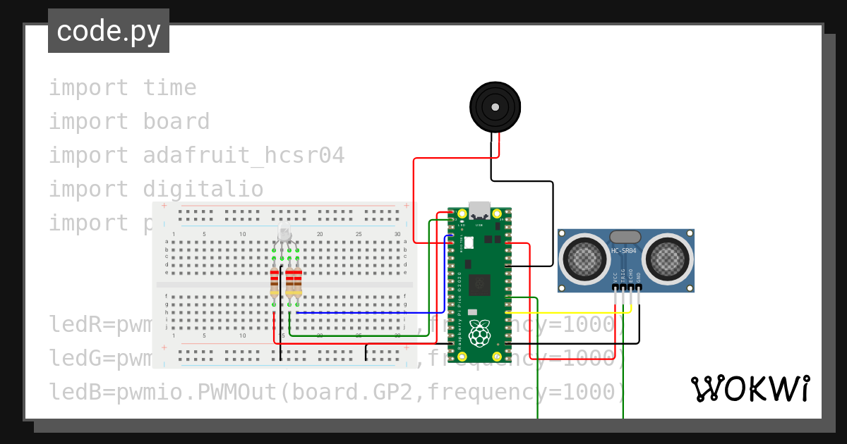 Program_RGB_Sensor_Buzzer.py - Wokwi ESP32, STM32, Arduino Simulator