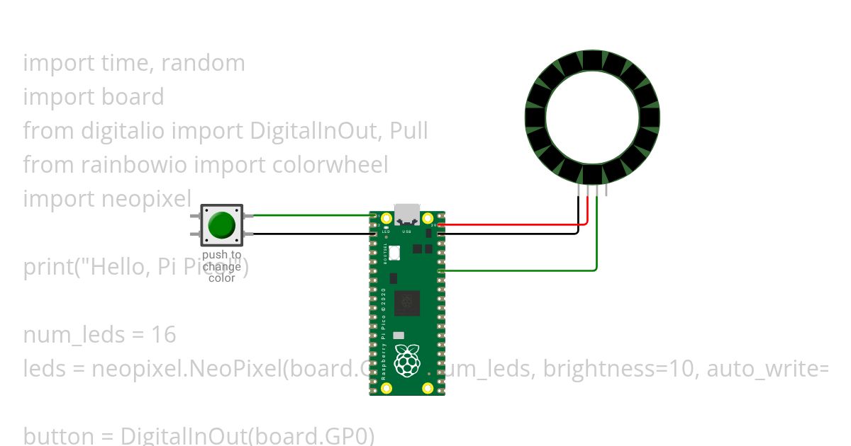 Neopixel with button simulation