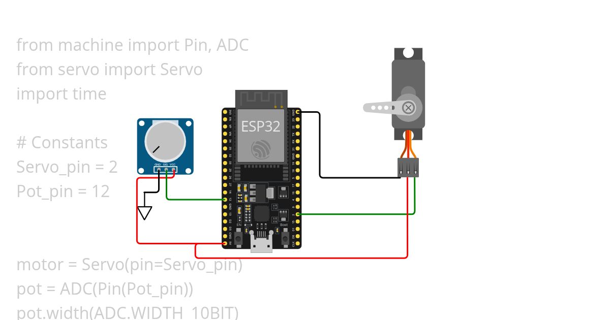 uPython _Servo_POT_CONTROL  simulation