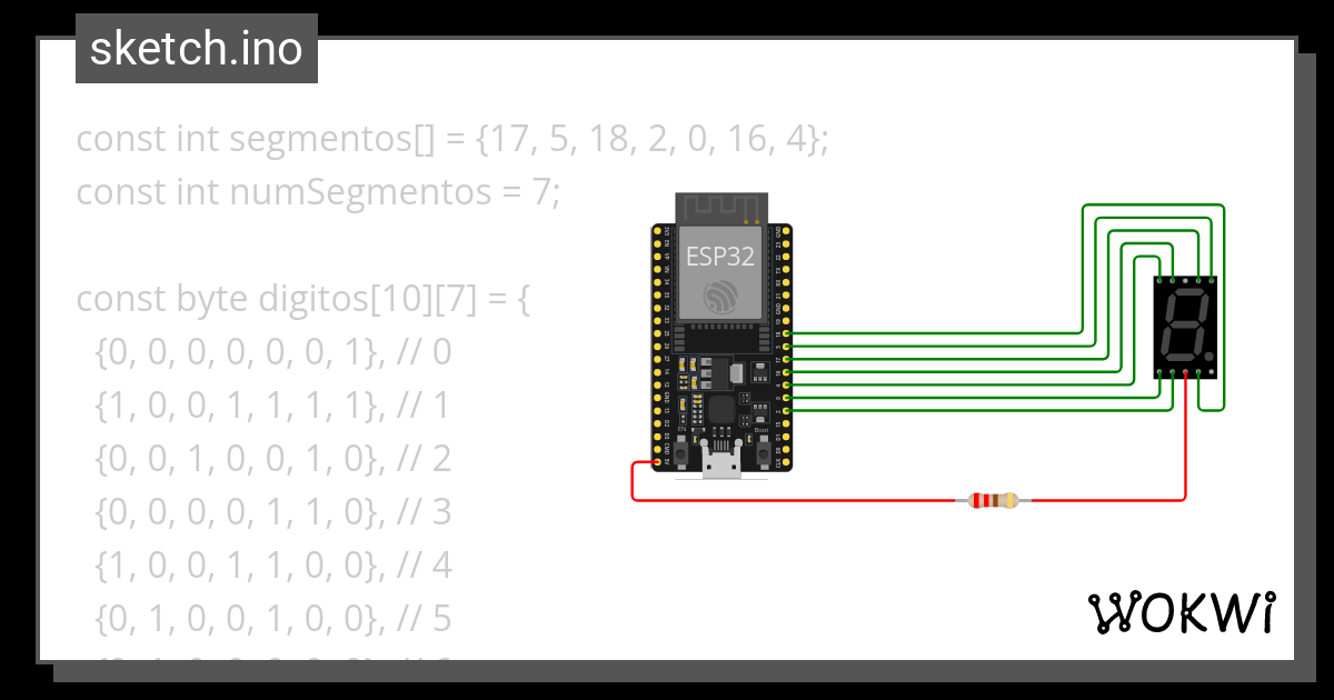 Display 7 Seg Wokwi Esp32 Stm32 Arduino Simulator 8475