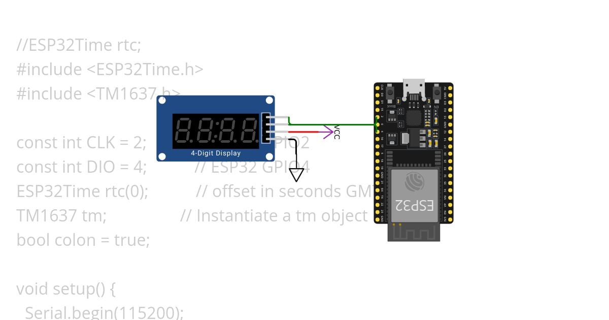 Clock with ESP32 simulation