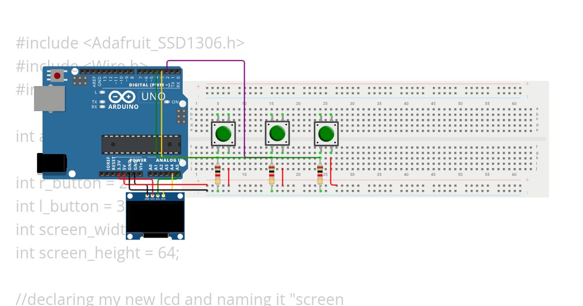 OLED Screen Starting Code Quiz simulation