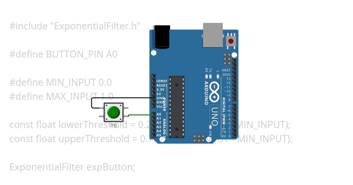 Exponential Filter - Debounce simulation