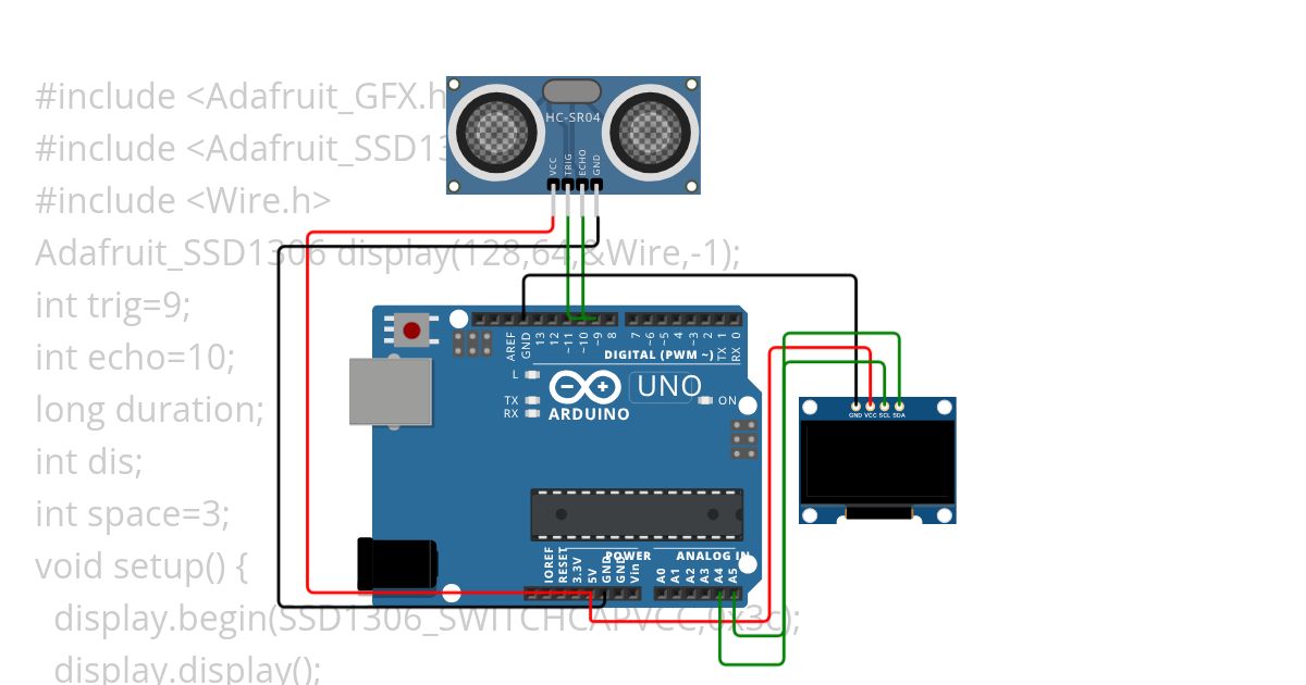 Ultrasonic with oled simulation