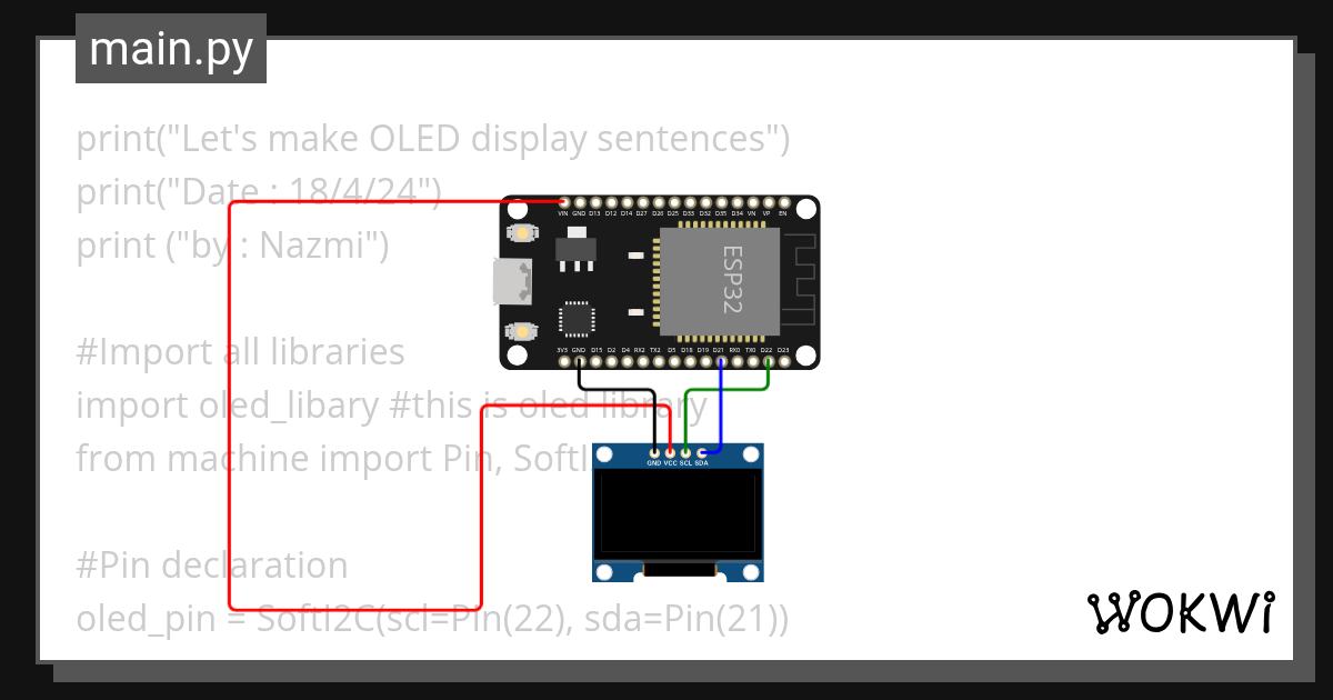 OLED Display - Wokwi ESP32, STM32, Arduino Simulator