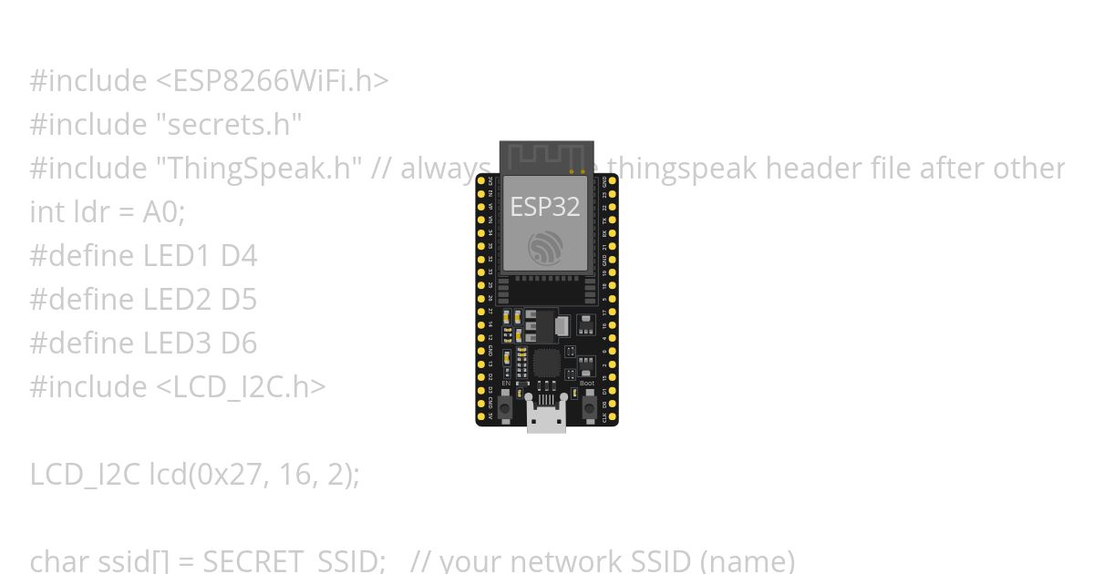 THINGSPEAK (SENSOR CAHAYA_LCDI2C) simulation