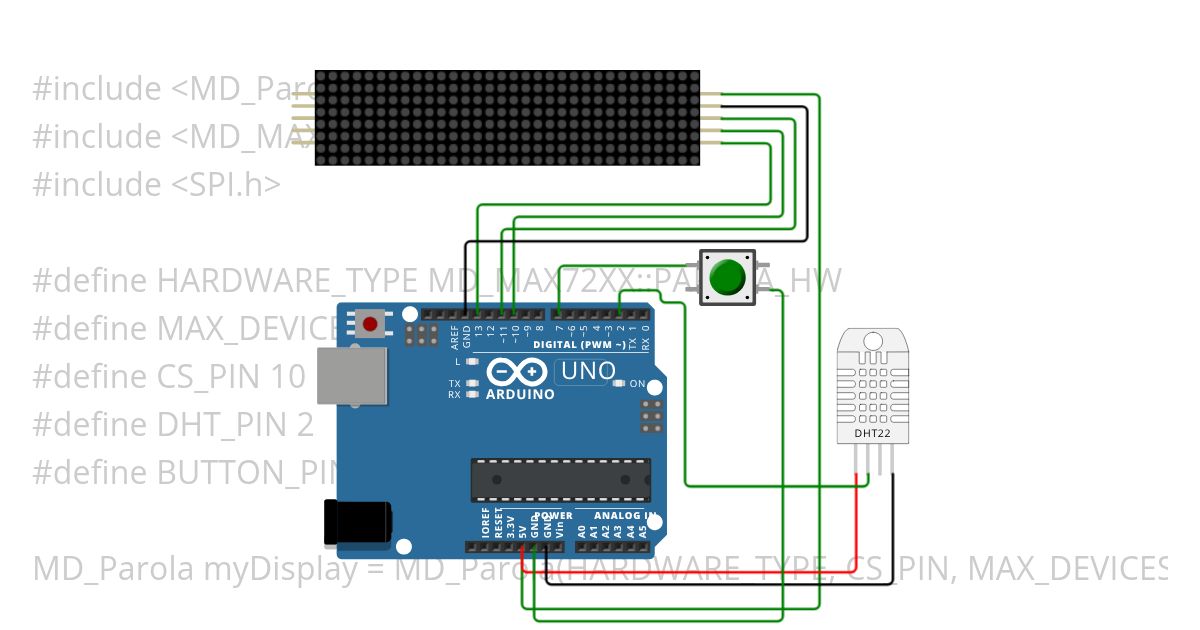 Matrix MAX7219 Copydsvf simulation